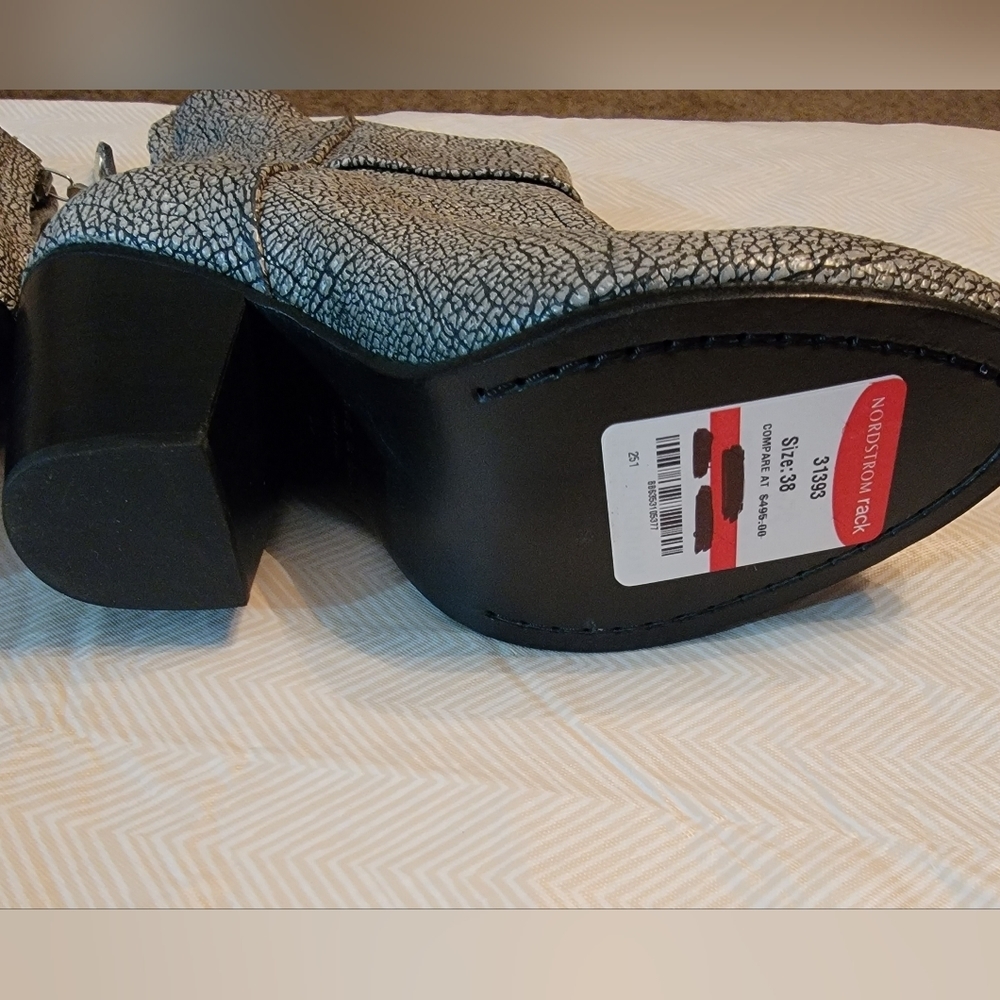 Rag & Bone Limited Edition Newbury Silver Gunmetal Metallic Ankle Bootie Size 8 - Picture 6 of 10